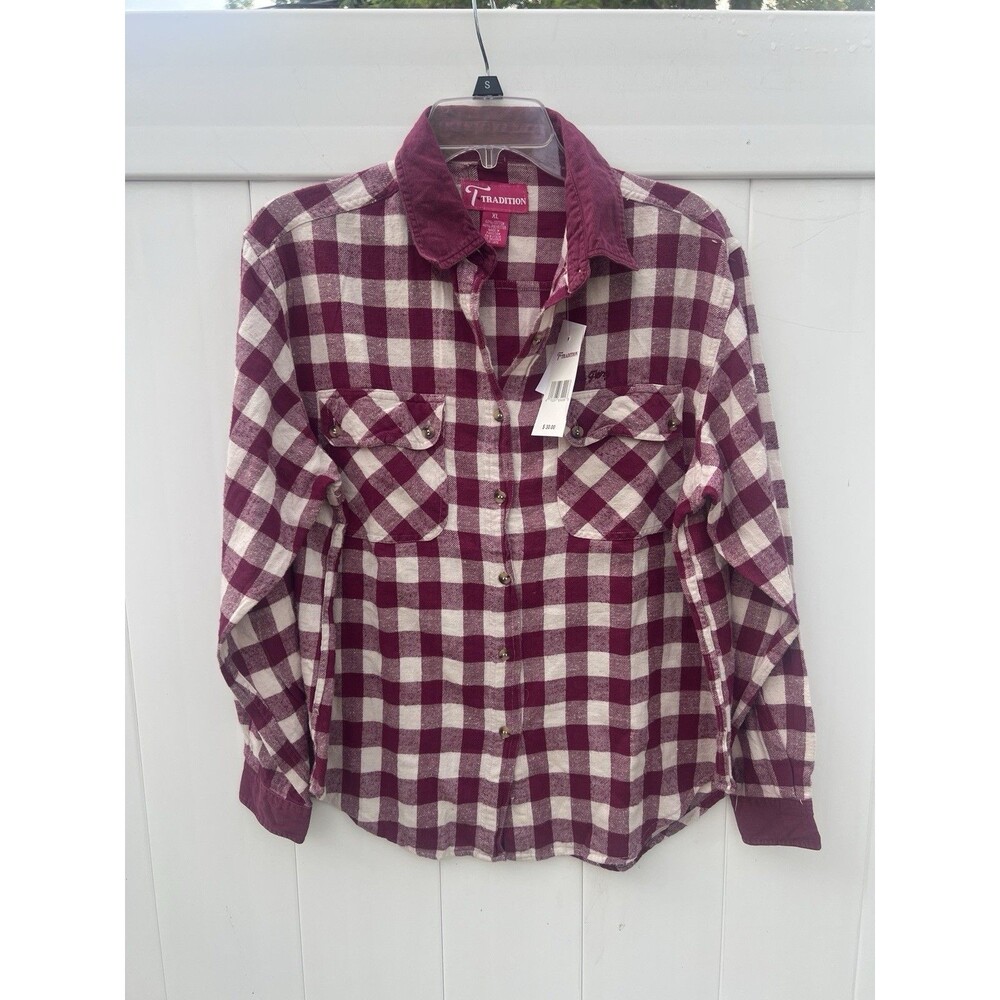 Tradition Western Button Up Women's XL Purple Long Sleeve New NWT